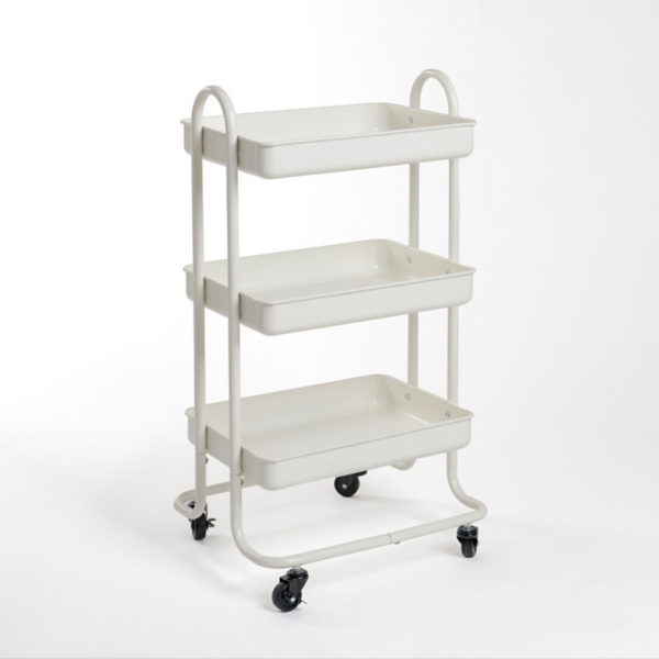White 3Tier Metal Rolling Cart Kirklands Home