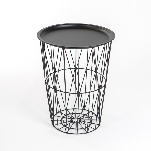 Black Wire Basket Side Table Kirklands Home