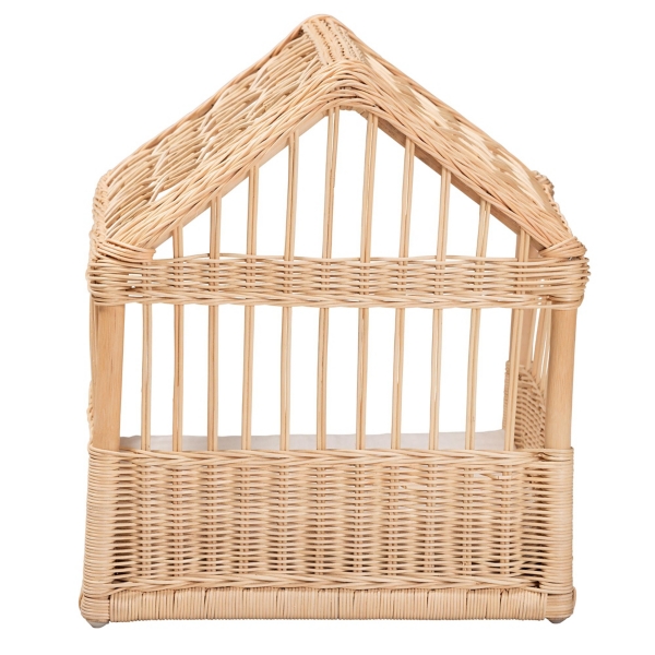 Natural Rattan Cushioned Pet Bed