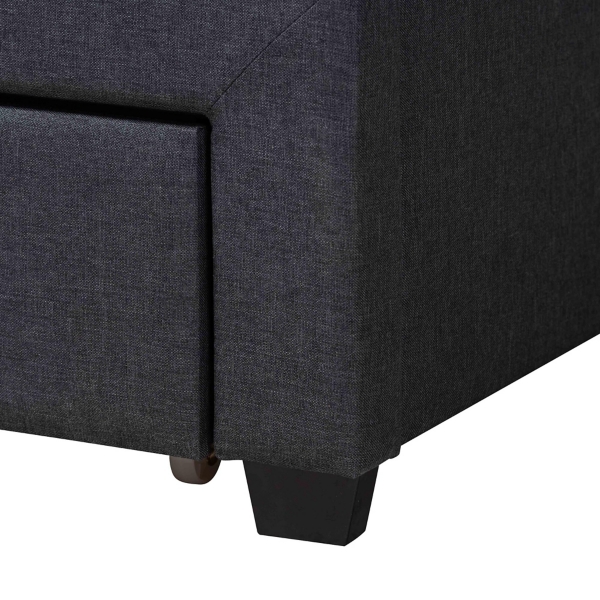 Dark Gray Braylon Upholstered 3-Drawer Queen Bed