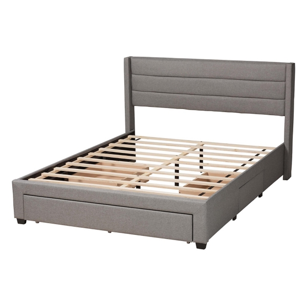 Gray Braylon Upholstered 3-Drawer Queen Bed