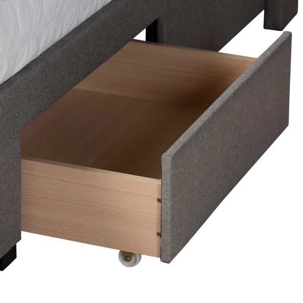 Gray Braylon Upholstered 3-Drawer Queen Bed