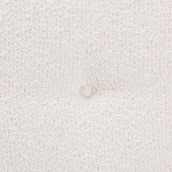 Mid-Century Modern White Boucle Crescent Bench