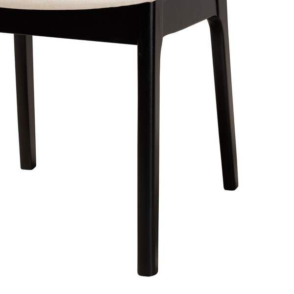Black & Cream Modern Dining Chairs, Set of 2