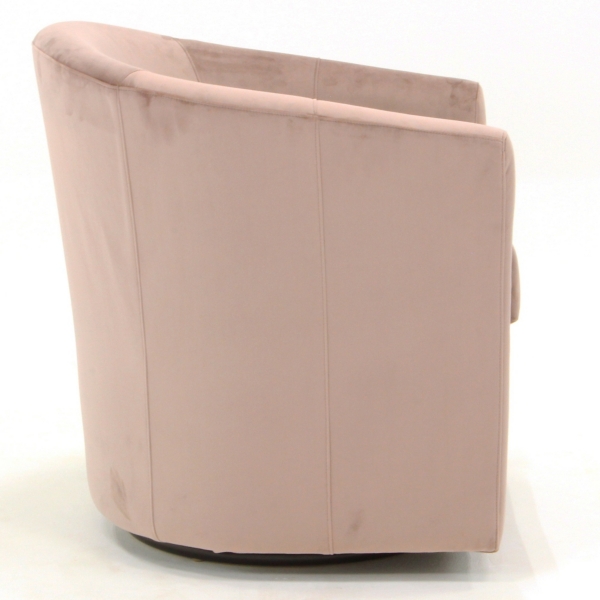 Light Pink Swivel Barrel Accent Chair