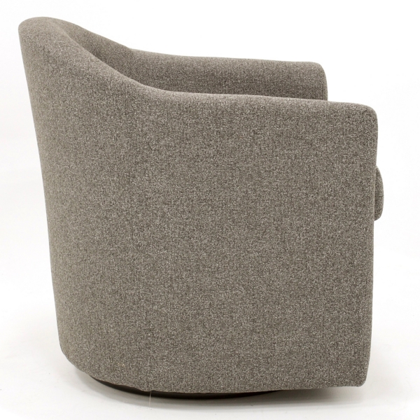 Dark Gray Tufted Swivel Barrel Accent Chair