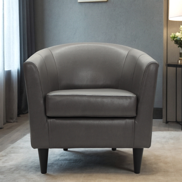 Charcoal Faux Leather Winslow Accent Chair