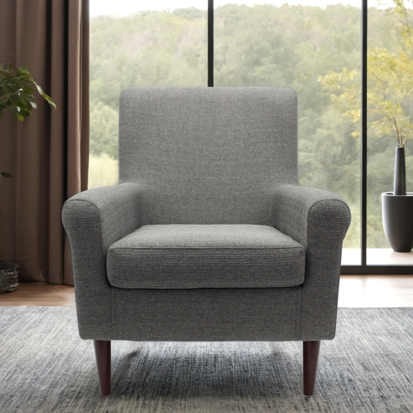 Gray Ellen Rolled Arms Accent Chair