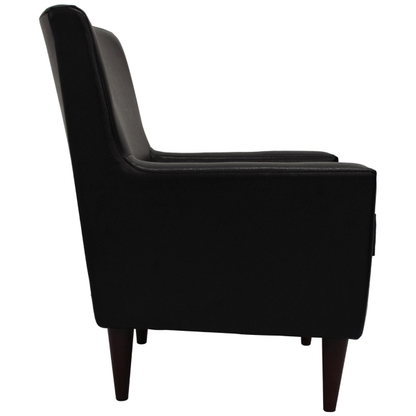 Emma Black Faux Leather Accent Chair