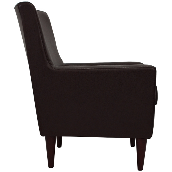 Emma Walnut Faux Leather Accent Chair