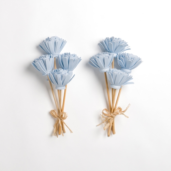 Blue Wooden Floral Stems, Set of 2