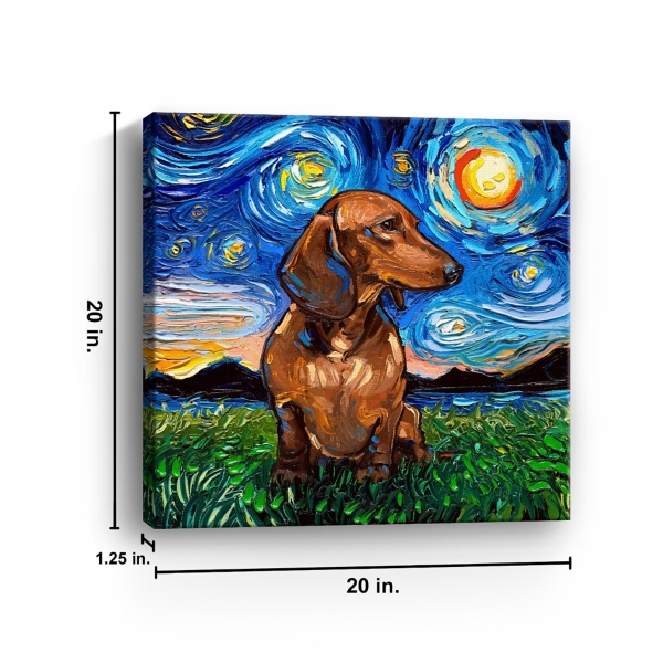 Aja Trier Dachshund I Starry Night Canvas Print