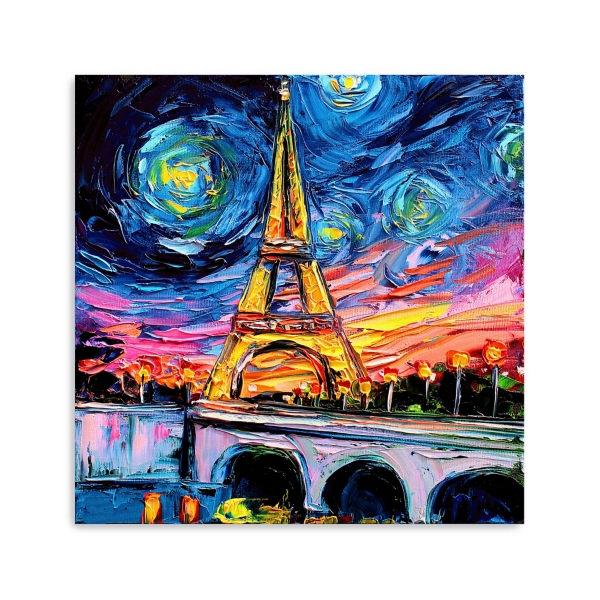 Aja Trier Eiffel Tower Starry Night Canvas Print | Kirklands Home