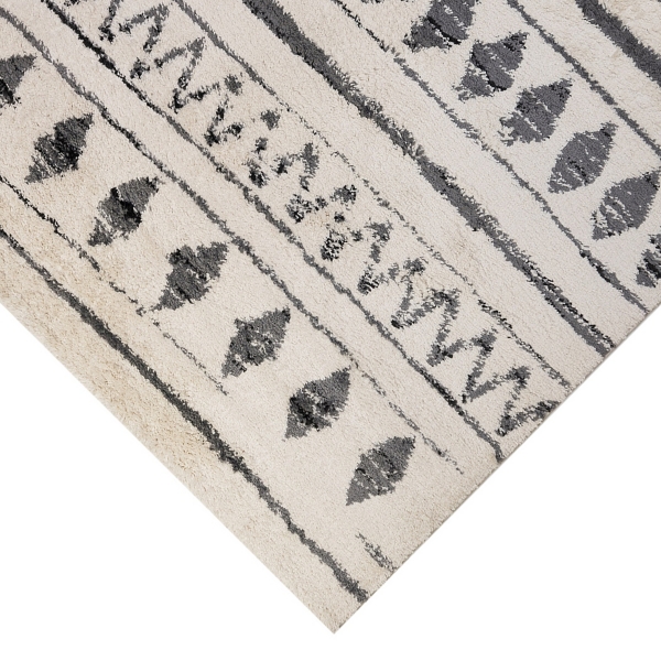 Cream Boho Striped Area Rug, 5x8