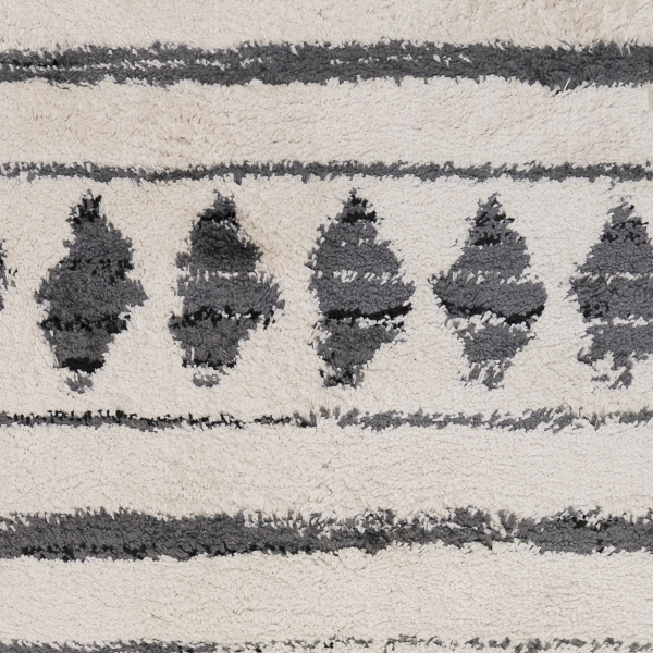 Cream Boho Striped Area Rug, 5x8