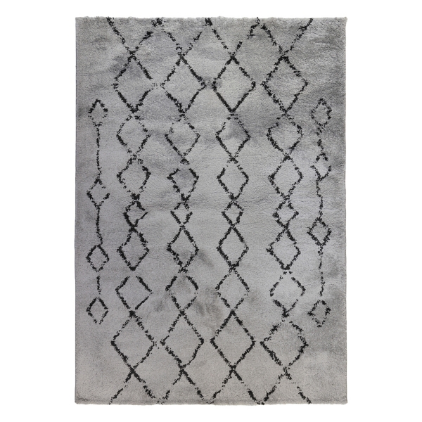 Gray Striped Diamond Area Rug, 5x8