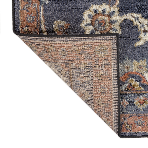 Kirklands Navy Blue Floral Area Rug, 8x10 Hamilton Place