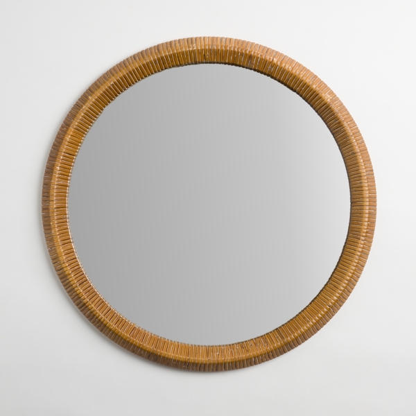 Rattan Wrapped Round Wall Mirror Kirklands Home