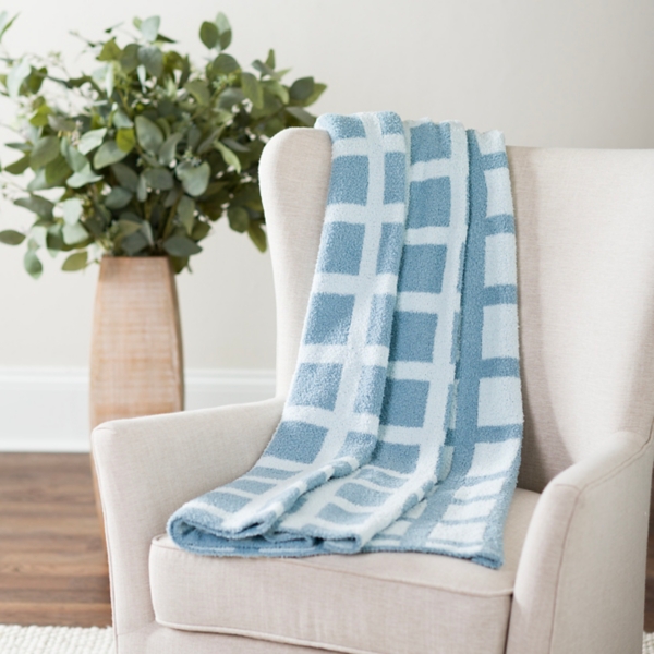 Blue Gingham Cloud Throw Kirklands Home