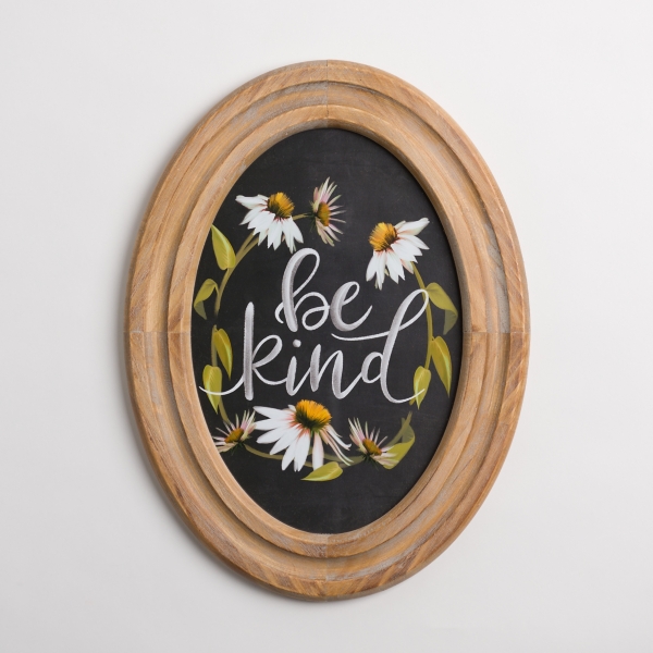 Oval Be Kind Floral Framed Wall Plaque | Kirklands Home