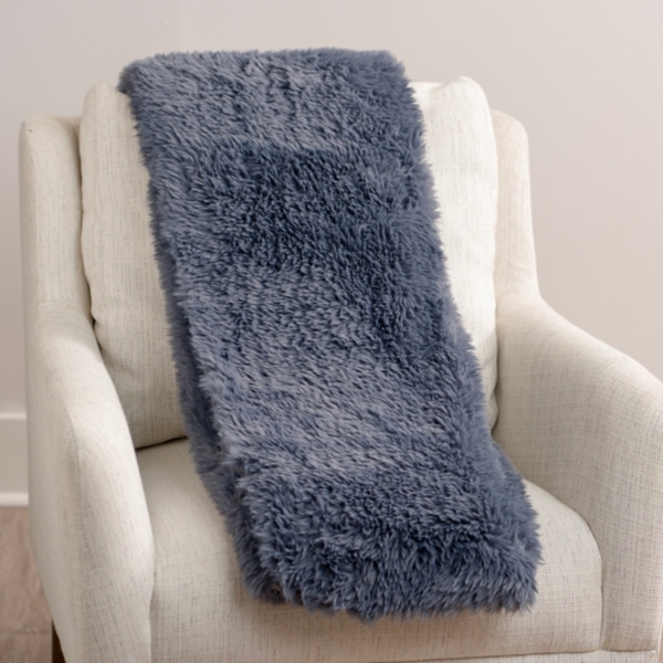 Blue Faux Fur Luxe Throw Kirklands Home