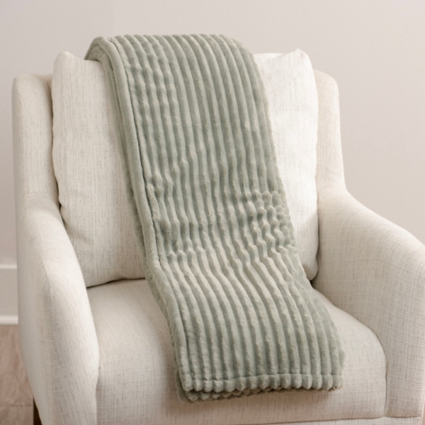 Sage Corduroy Berber Throw | Kirklands Home