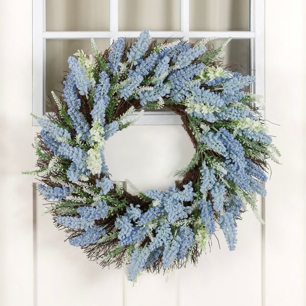 Blue Wheat Spiral Wreath | Kirklands Home