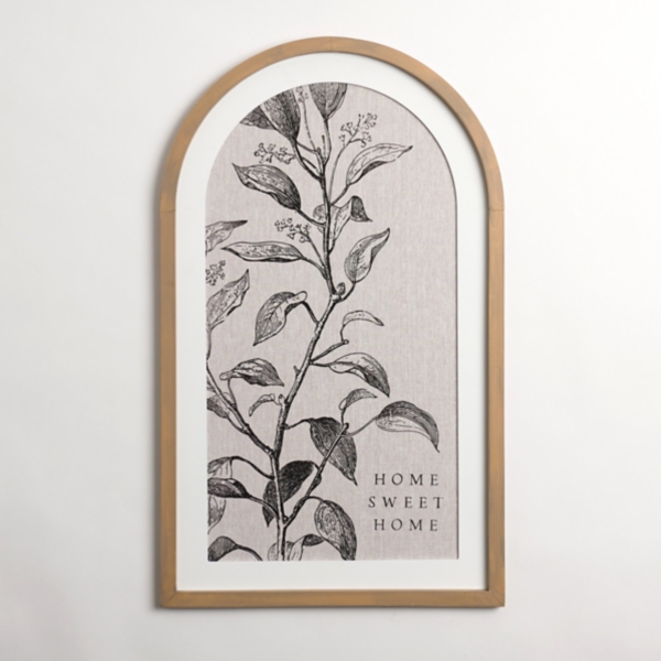 Home Sweet Home Linen Arched Wall Plaque | Kirklands Home