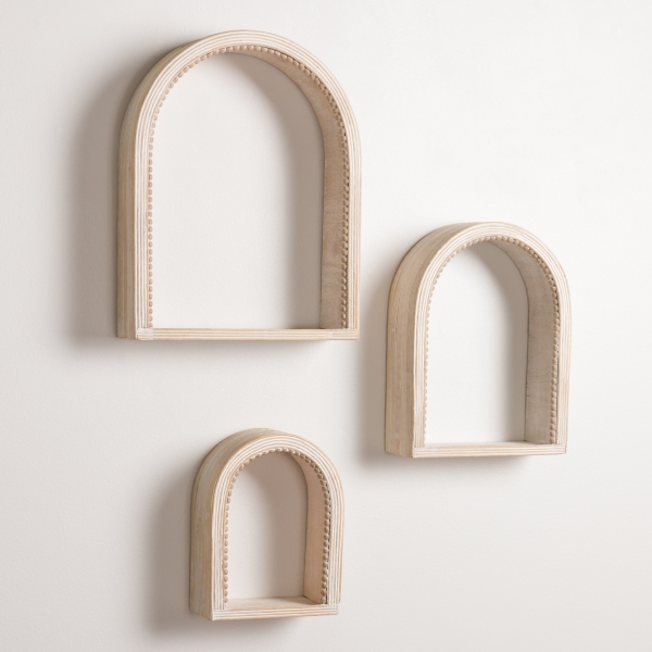 Amalie Beaded Arch Shelves, Set of 3 | Kirklands Home