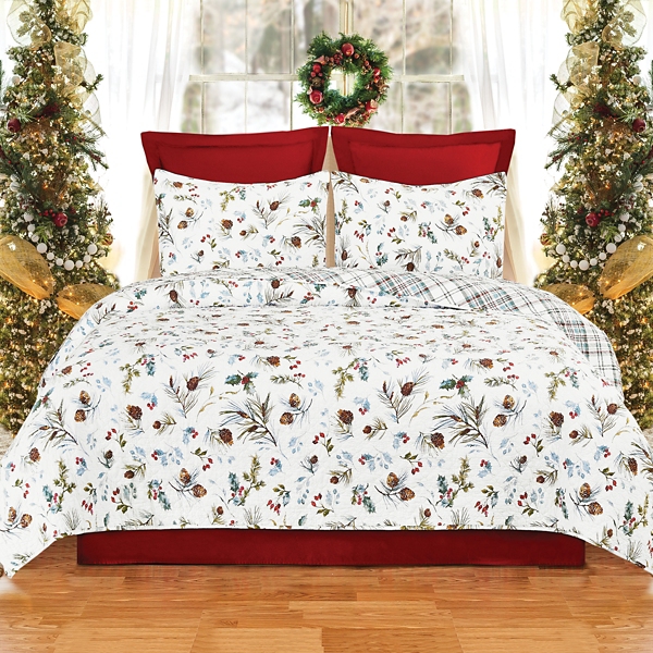 Pinecone Reversible 3-pc. King Quilt Set