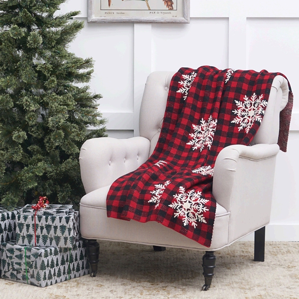 Buffalo Check Snowflake Throw