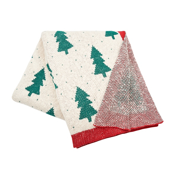 Christmas Trees Dotted Throw