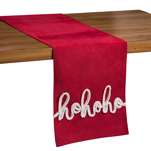 Red Ho Ho Ho Tufted Table Runner
