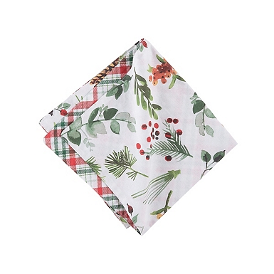 20PC Christmas Green Red Cotton Cloth Napkins 30X45cm Dinner Washable  Napkins With Hemmed Edges For Restaurant Wedding And Hotel
