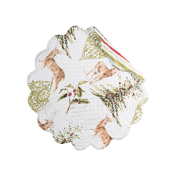 Snowy Reindeer Round Placemats, Set of 6 Kirklands Home