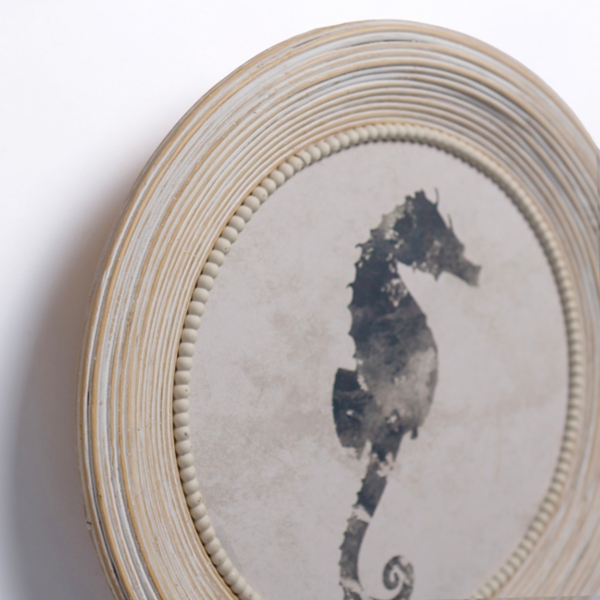 Seahorse Rattan Plate Wall Plaque