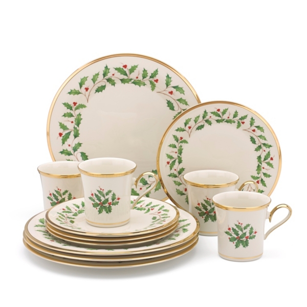 Lenox Holly Gold Edge 12-pc. Dinnerware Set