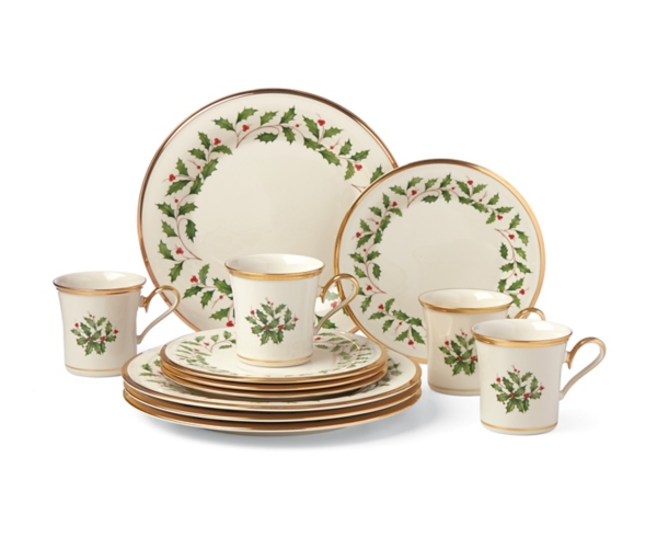 Lenox Holly Gold Edge 12-pc. Dinnerware Set