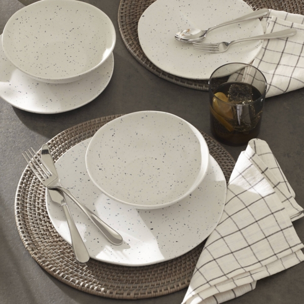 Cream Terrazzo 12-pc. Melamine Dinnerware Set
