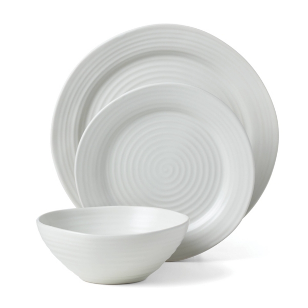 White Ridge 12-pc. Stoneware Dinnerware Set