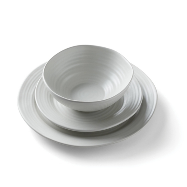 White Ridge 12-pc. Stoneware Dinnerware Set