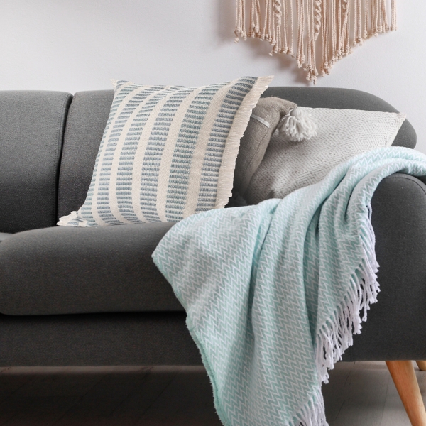 Blue Dashed Indoor/Outdoor Pillow