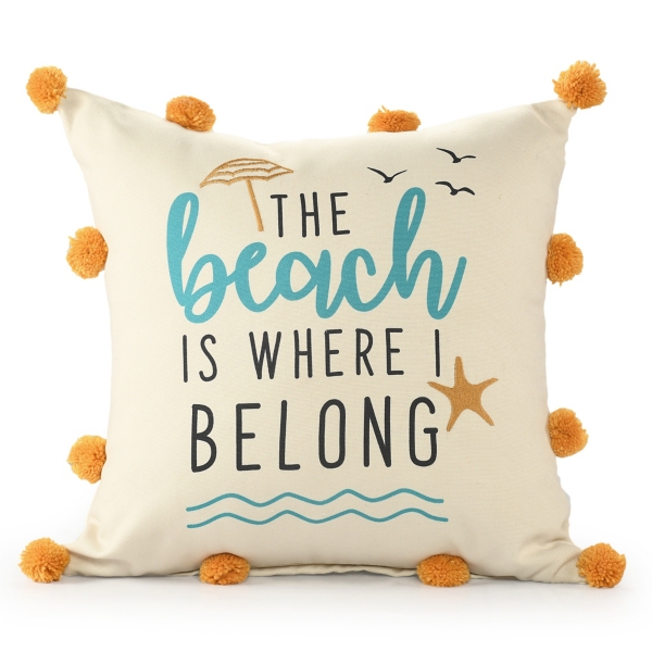 The Beach is Where I Belong Indoor/Outdoor Pillow