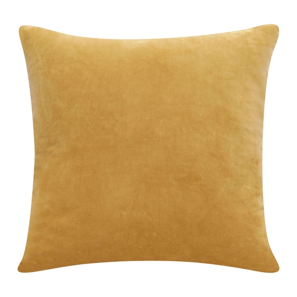 Ochre Velvet Handmade Throw Pillow