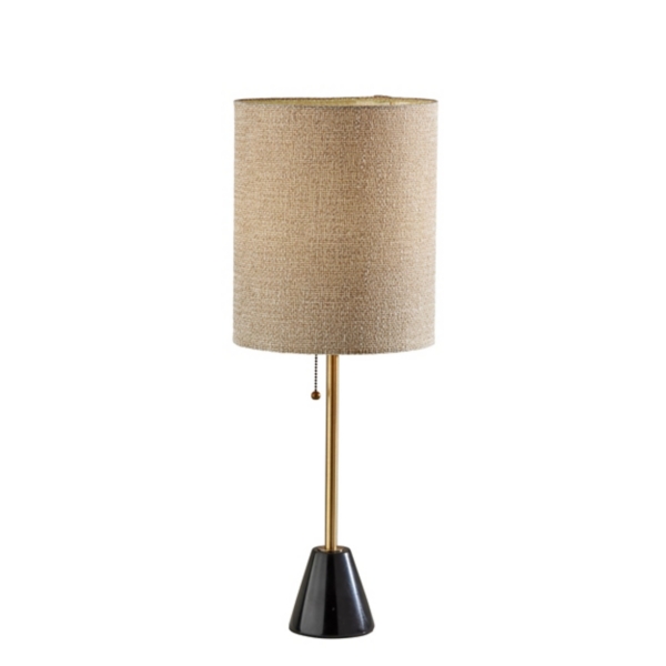 Black and Antique Brass Tucker Table Lamp
