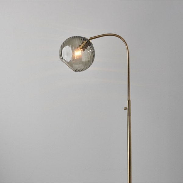 Carmen Smoked Swirled Glass Floor Lamp