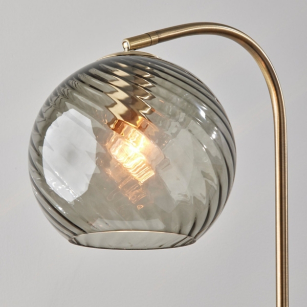 Carmen Smoked Swirled Glass Floor Lamp