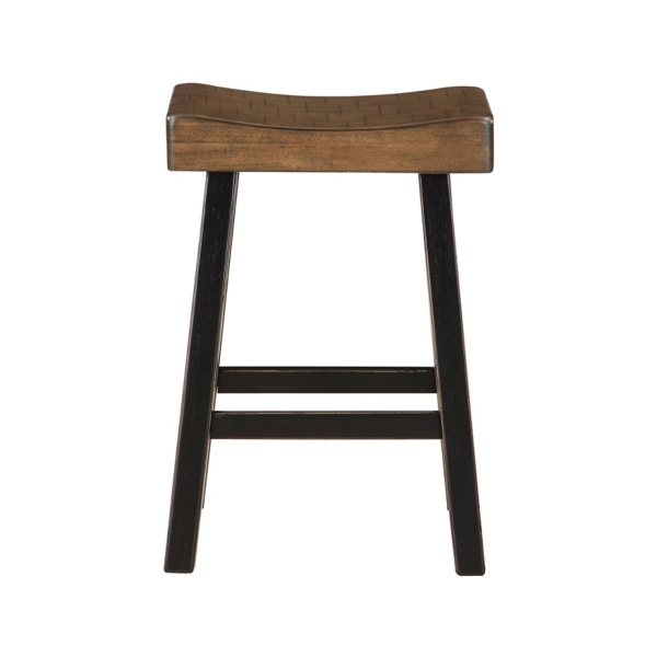 Brown & Black Wood Counter Stools, Set of 2
