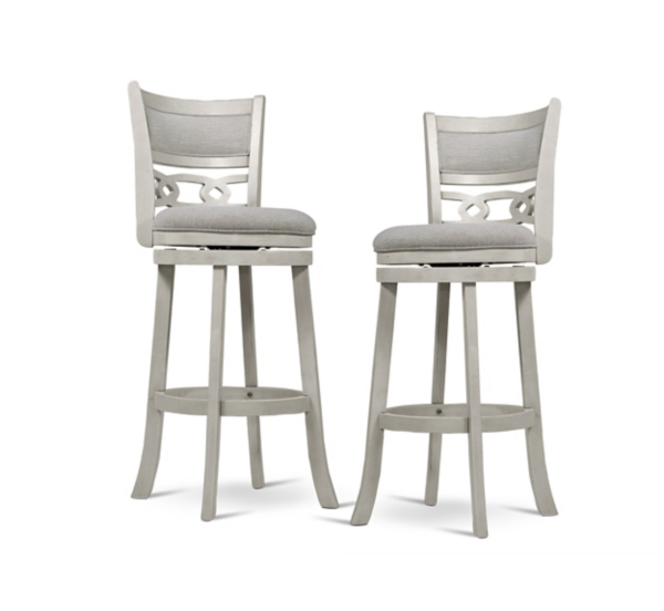 Ivory & Gray Wood Swivel Pub Stools, Set of 2 Kirklands Home