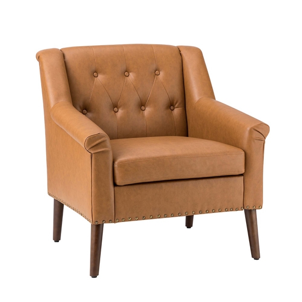 Lyceum Camel Vegan Leather Accent Chair Kirklands Home